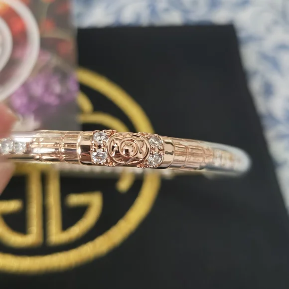 Rare budhagirl ultimate all weather bangle In 3 Metals Crystal Clear - Picture 3 of 6